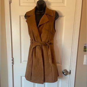 Brown Faux Sued Vest Love Republic